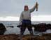Mike Dufish only caught this one calico bass that measured 1 inch under the 14-inch legal minimum 7/2/2022