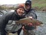 Doug's fat rainbow he nailed while flyfishing a river somewhere in North America 7/2014.