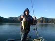 Breakwall Doug with an Irvine Lake largemouth caught in winter, a rarity.  He was fishing for trout 1/5/2009.