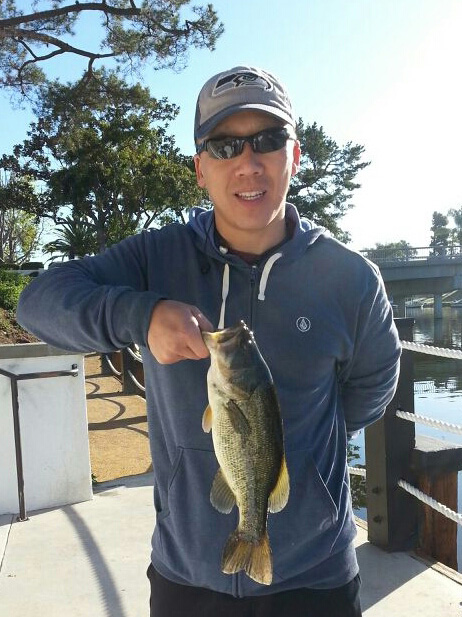 James S's largemouth he caught at Lake San Marcos 4/3/2014