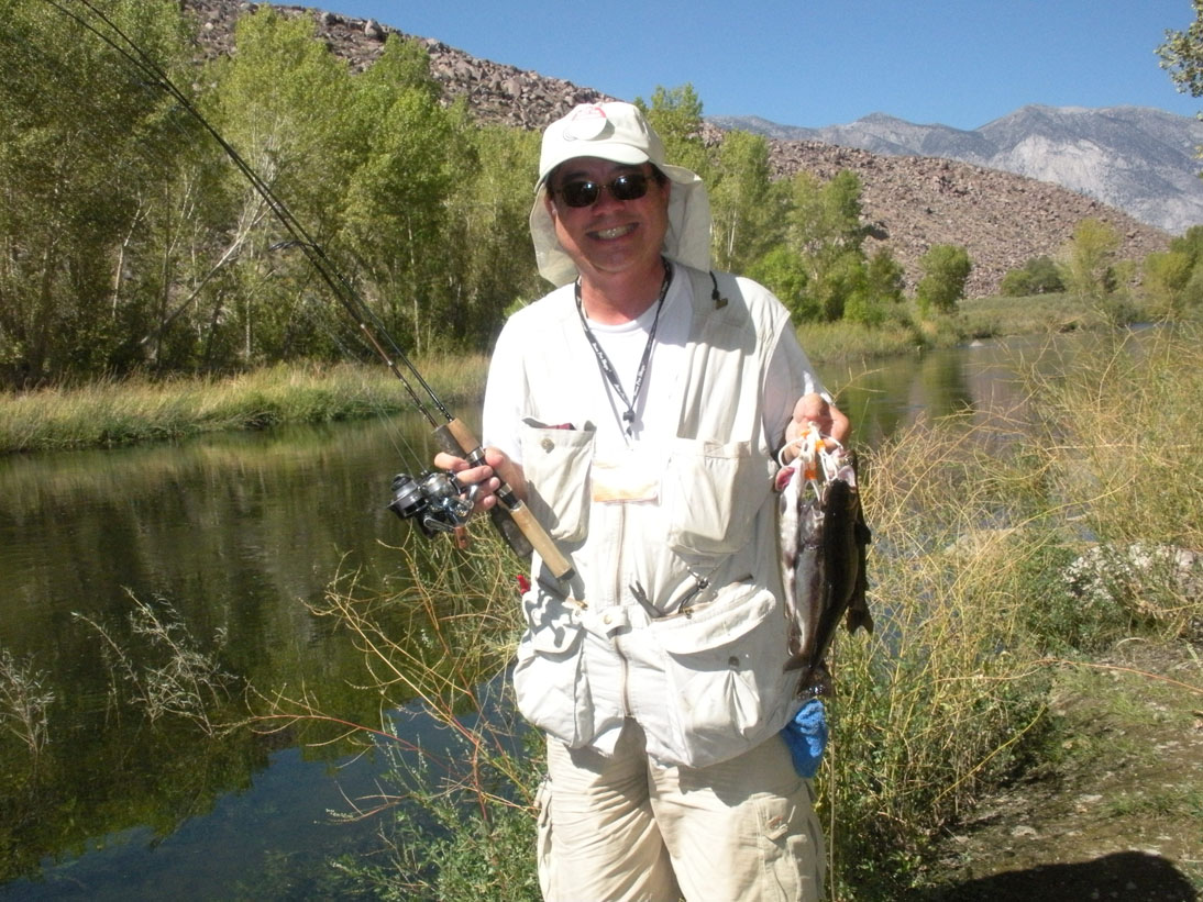 Jim L. with a nice catch of rainbow trout at Owens River above Pleasant Valley Lake 9/26/2009.