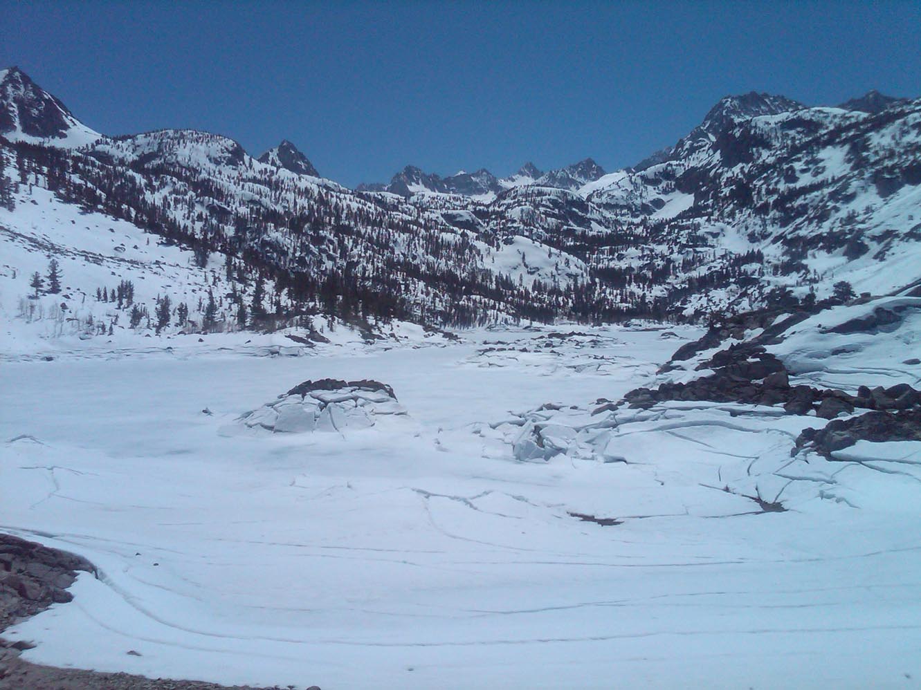 Lake Sabrina day before opening day 4/29/2011