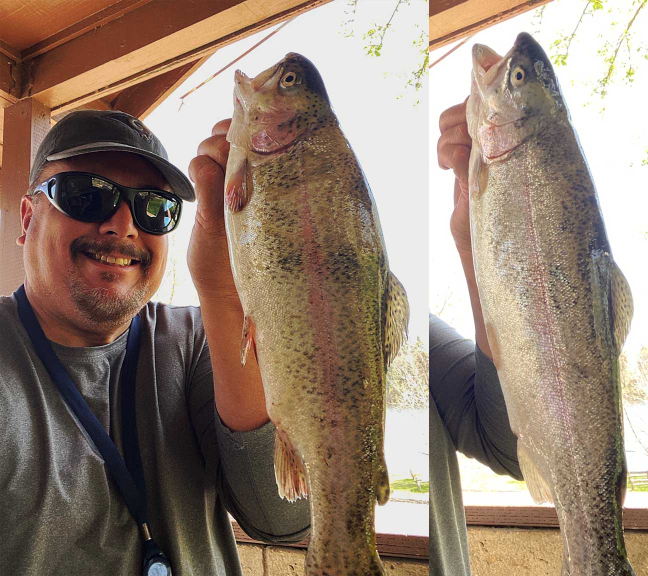 Breakwall Robert with 2 huge trout from Lake Cuyamaca 4/27/2023