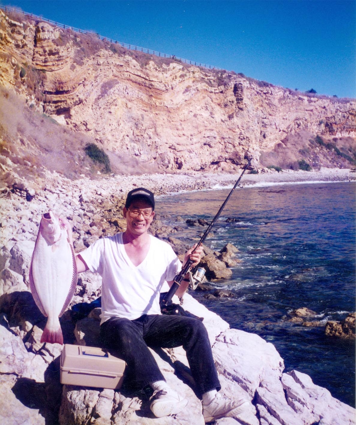 Busy Bee Ben nailed a legal halibut near Marineland Ledge 1997