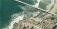Ocean Beach Pier in San Diego as seen from the https://maps.live.com birdseye view. 