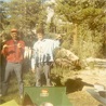Mike Dufish and his Dad hold up trout caught from the South Fork Bishop Creek ca. 1972