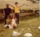 Dufish, his Dad and 2 sisters backpacking at a lake above South Lake in the early '70s
