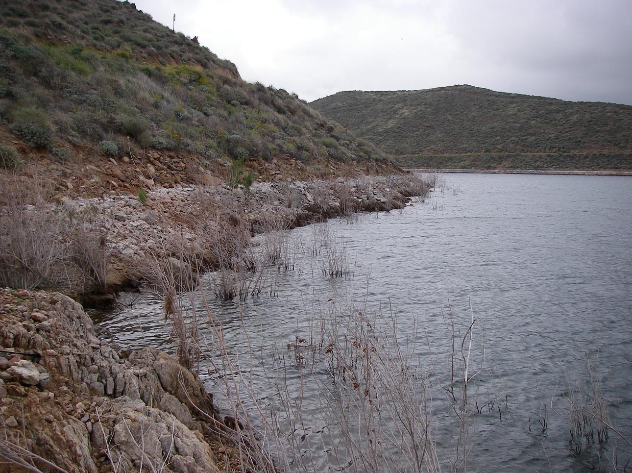 The spot around Third Cove at Diamond Valley Lake where the Breakwall crew always catches something 5/2/2012. 
