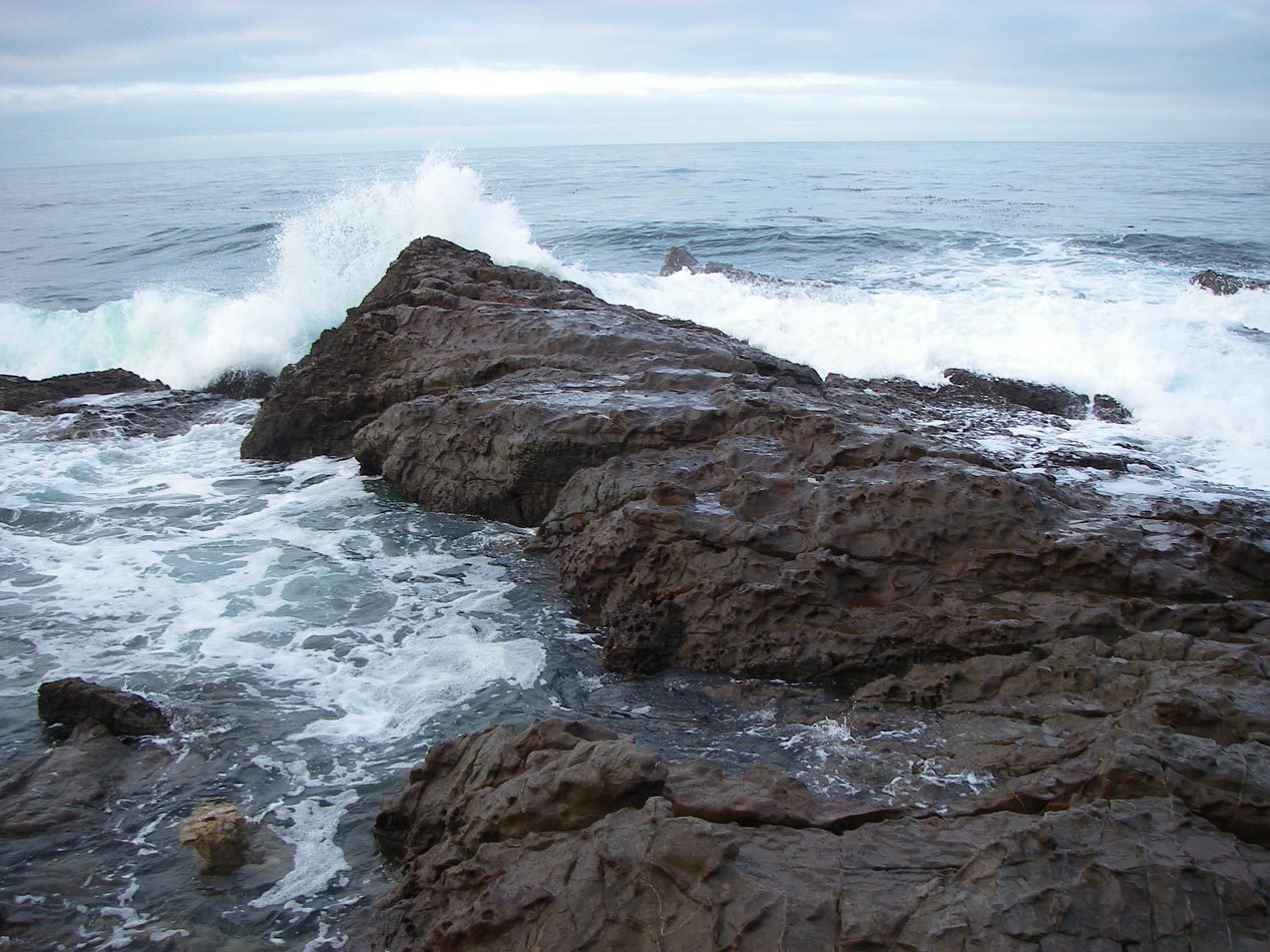 Pefect shaped rock to fish from that deflects the splash at Palos Verdes 2/10/2014 