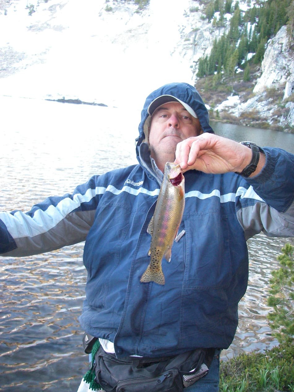 Mike Dufish catches golden trout while backpacking the High Sierra 5/24/2013