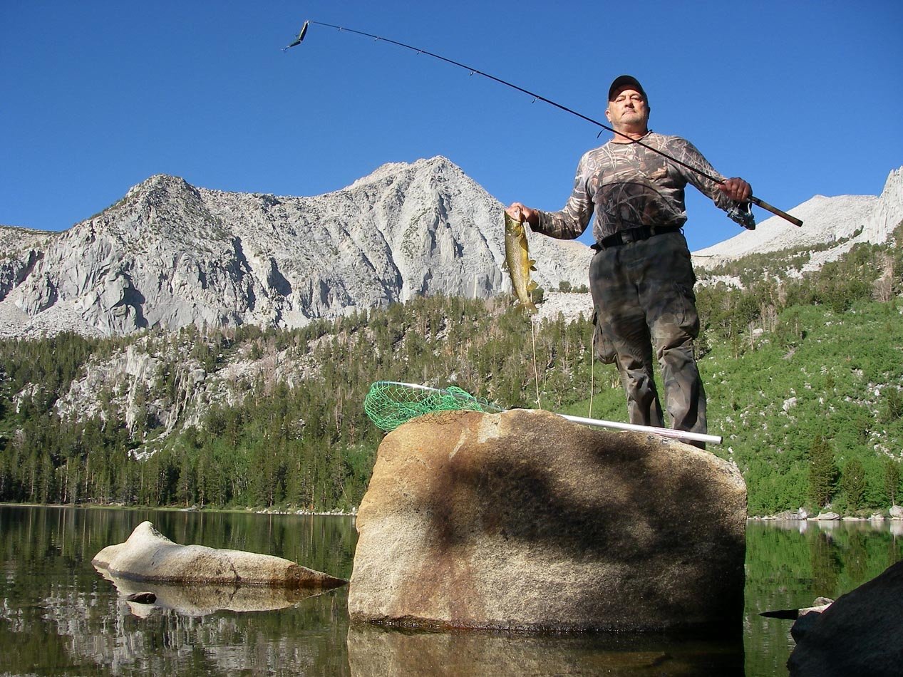 Mike Dufish caught this 2-8 brown trout from a secret lake in the High Sierra 7/24/2015