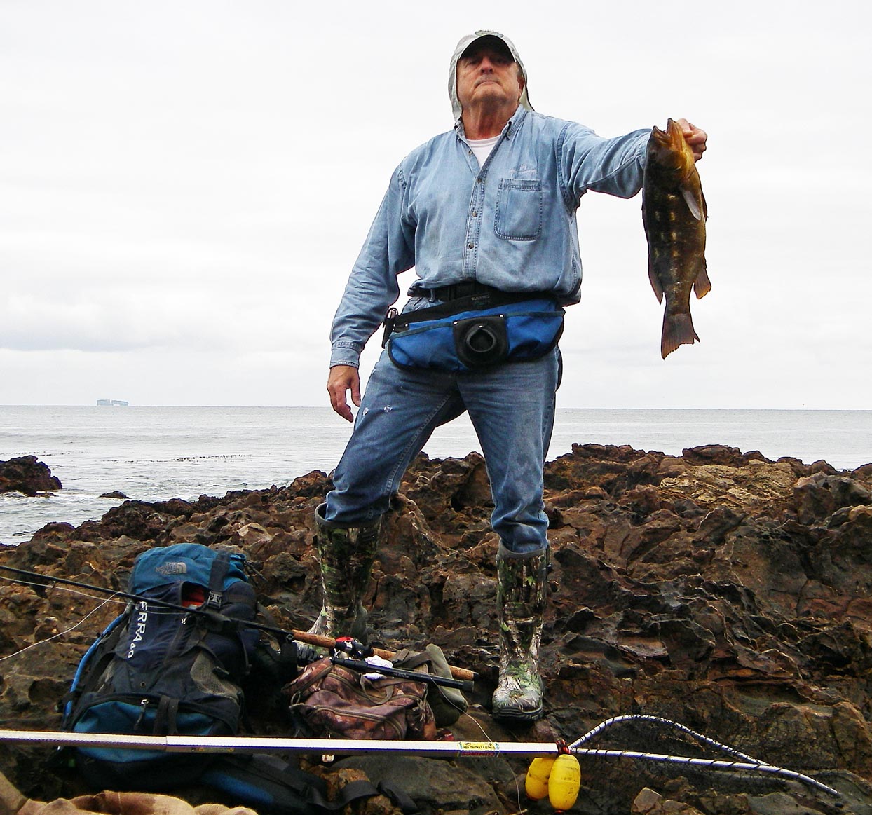 5-pound calico bass landed from my favorite bass rock on Palos Verdes 5/15/2021