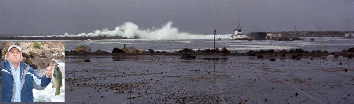 Rough day at The Breakwall 1980; Mike Dufish with Palos Verdes opaleye 2012
