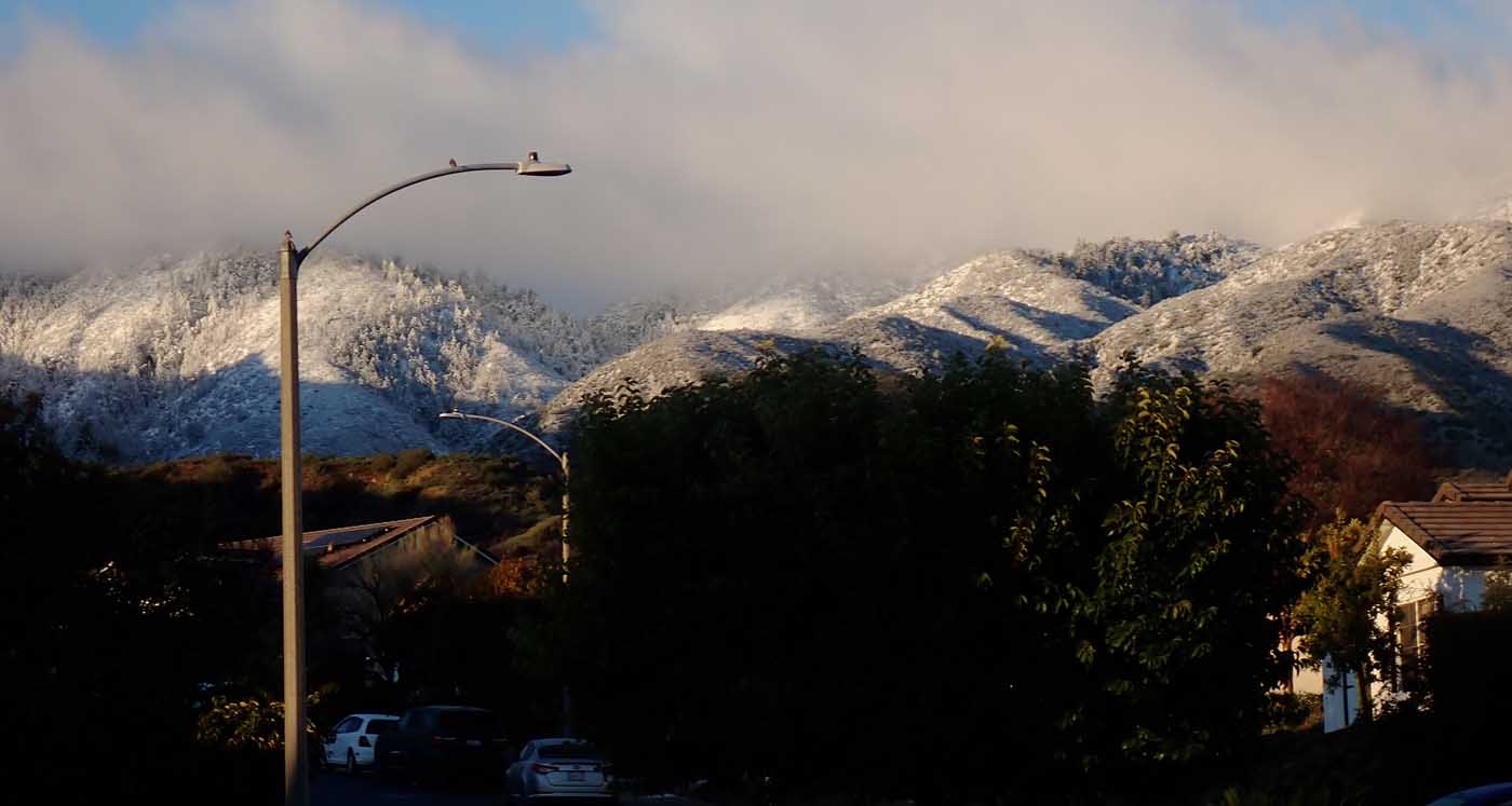 Wintery scene from my driveway in the Santa Ana Mountains 2/26/2023