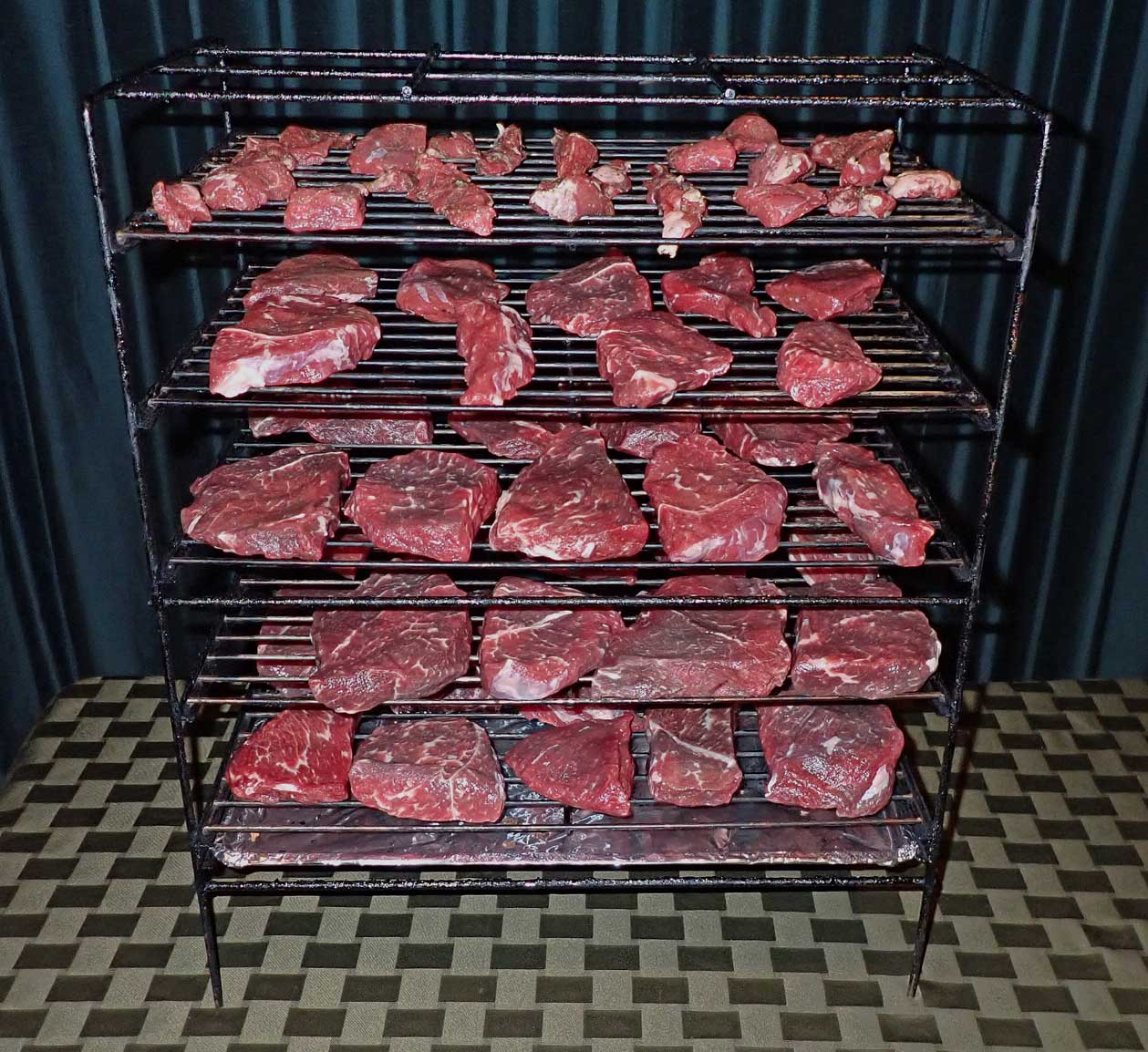 Live from my jerkitorium, a fresh batch of beef jery ready to be loaded into the smoker  1/31/2024