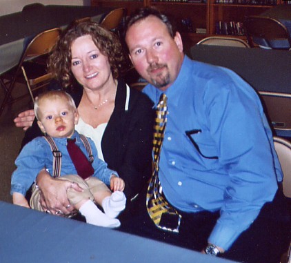 My sister Tracey and hubby Ron with grandson Thayne at Our Mom's funeral in Modesto 11/2006