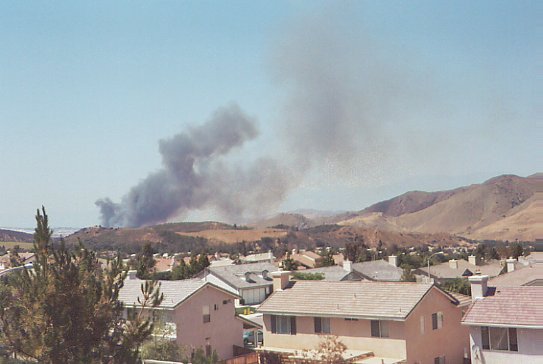 Cerritos Fire just starting, as seen from my view, 5/3/2004