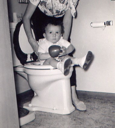 Mike Dufish being potty trained 1958