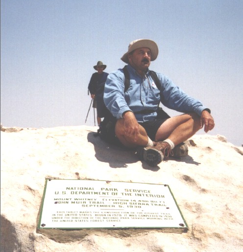 Dufish atop 14,400 ft. Mt. Whitney, 8/2000