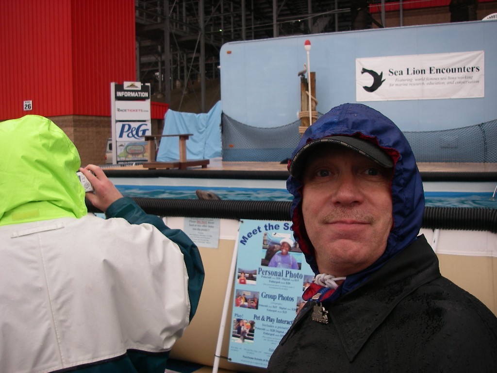 James bugged me to take a pic of him next to a sea lion Auto Club 500 2/24/2008