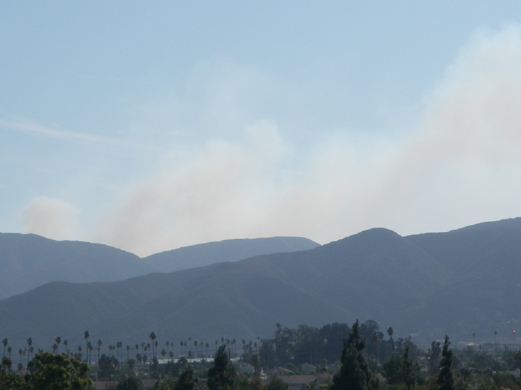 Santiago Fire as seen from the top of the Kaiser parking garage Corona, CA 11/3/2007