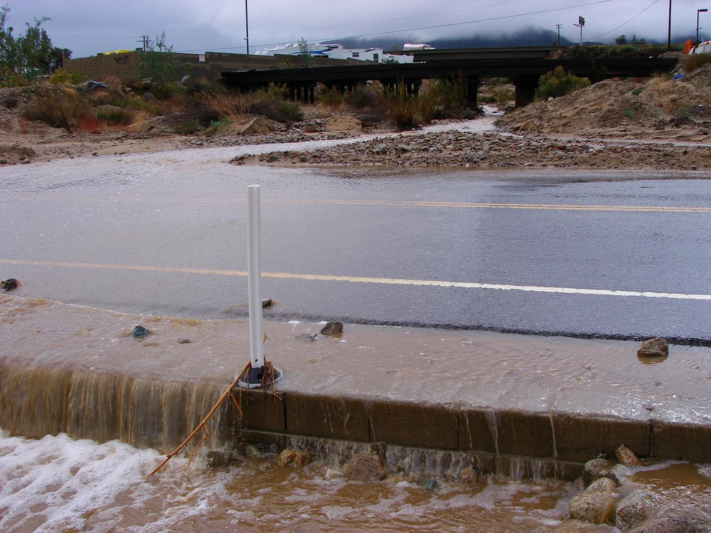 Dry wash under the old railroad bridge and over Temescal Canyon Road 1/22/2010