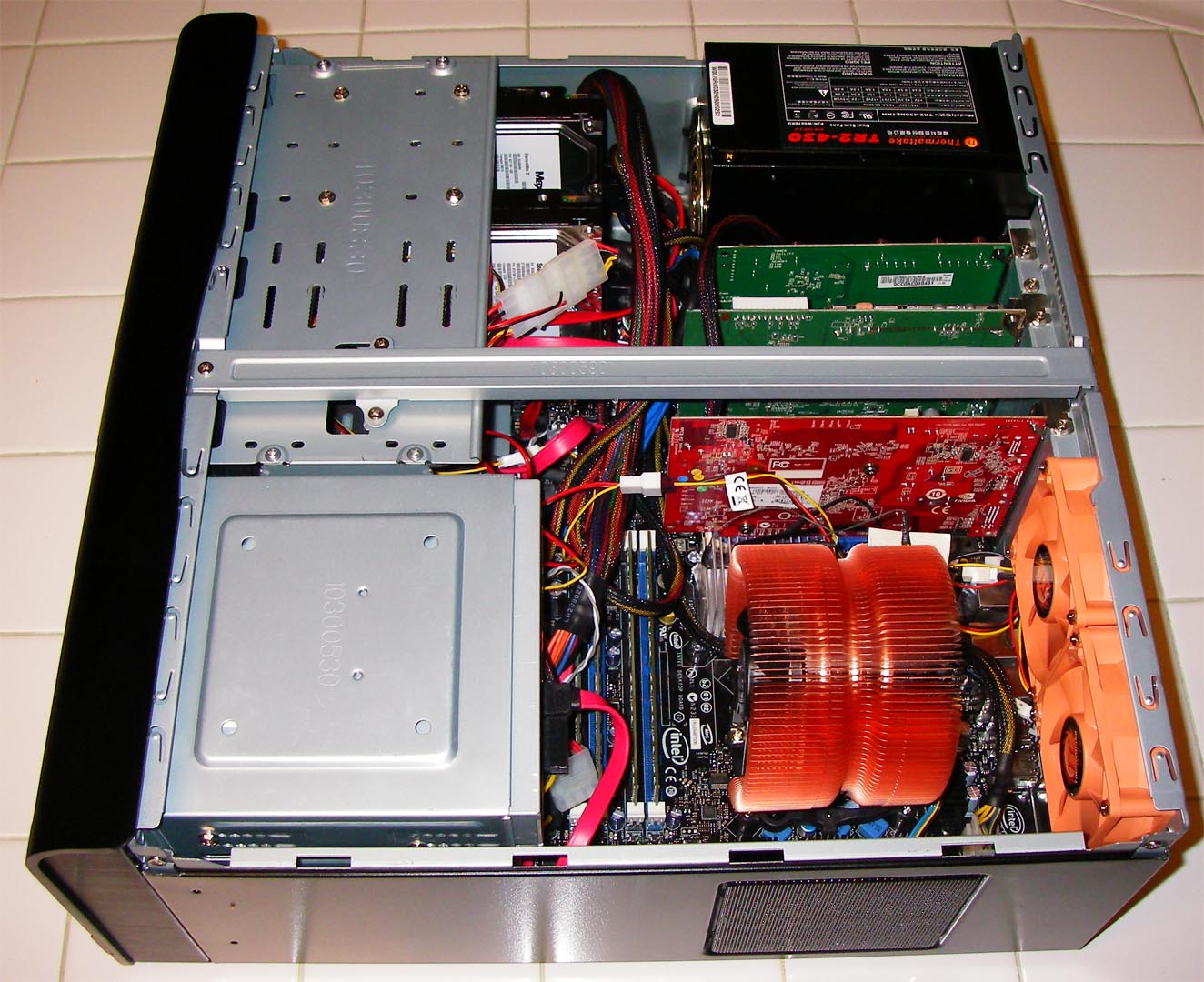 The guts inside my new home theater PC 3/20/2010.