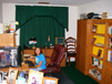 Jessica working on the computer in my command center on Thanksgiving 11/25/2010