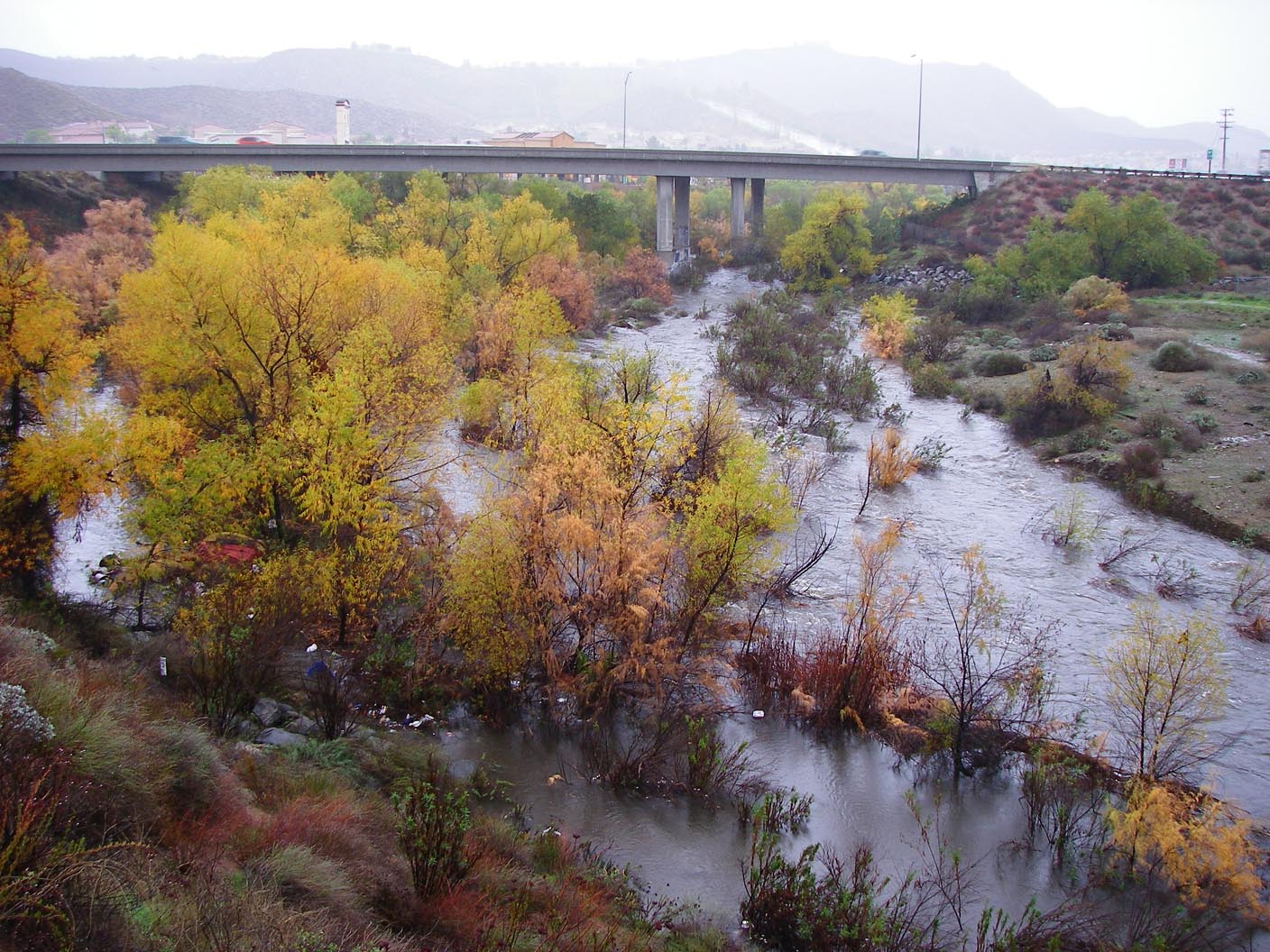 San Jacinto River flowing 1st time since 2005, 12/21/2010
