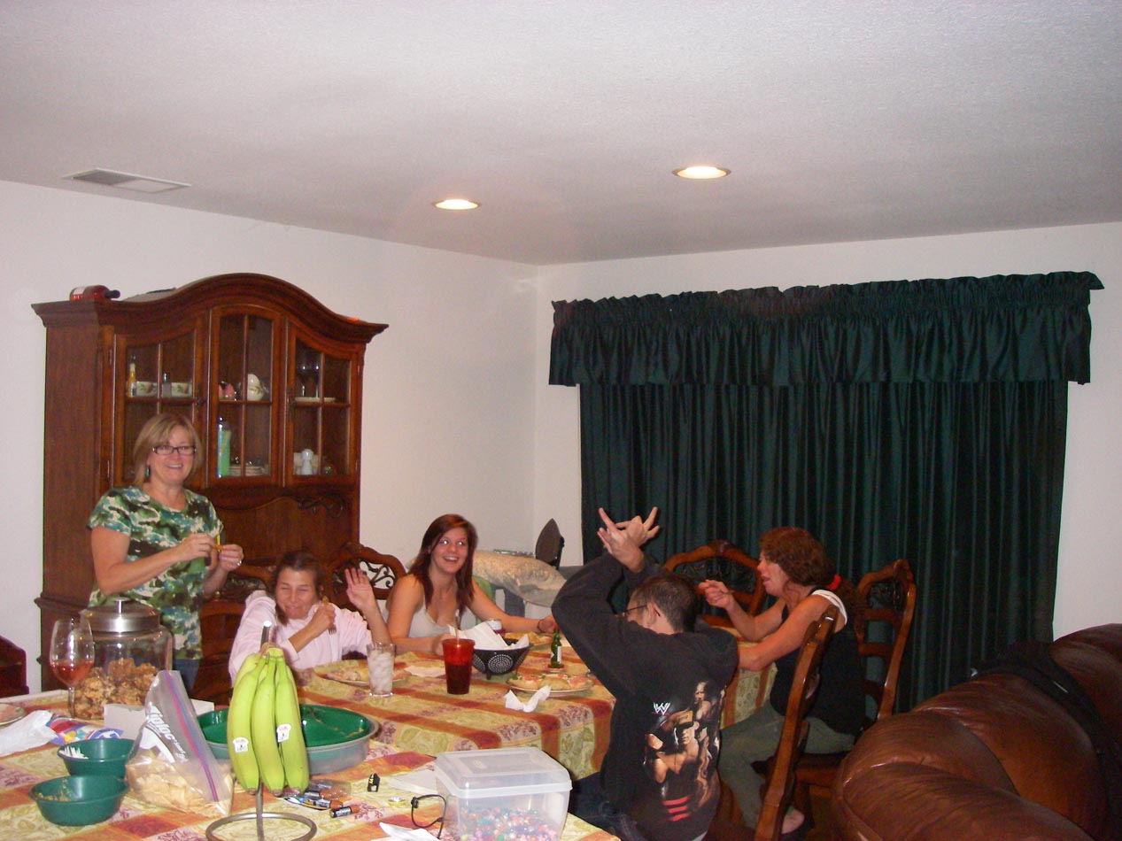 Family eating T-day leftovers at my table Friday night 11/25/2011