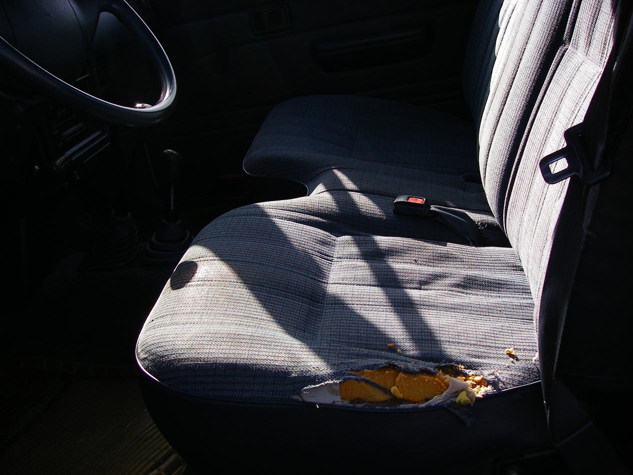 My truck seat before being reupholstered 3/6/2012