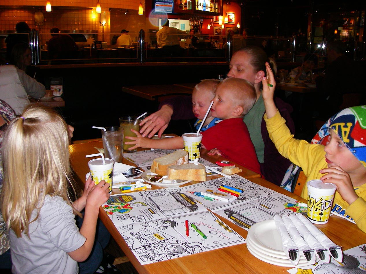 Denay and her mob at California Pizza Kitchen 3/14/2012