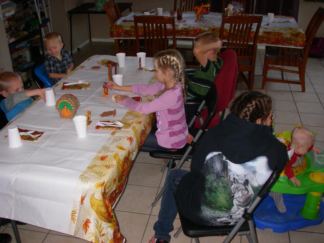 Kiddies waiting for Thanksgiving dinner 11/22/2012