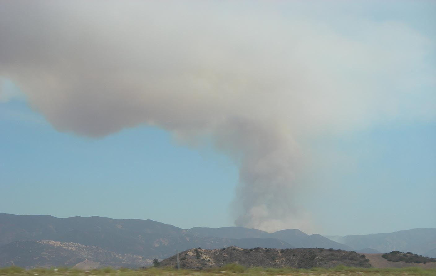 Silverado Fire as seen from the 241 Toll Road 1:30pm Friday 9/12/2014