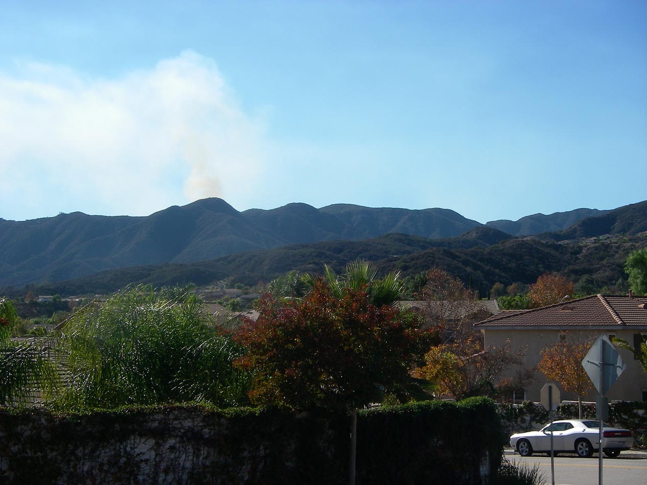 Fire in the Cleveland National Forest west of Lake Elsinore 12/9/2014
