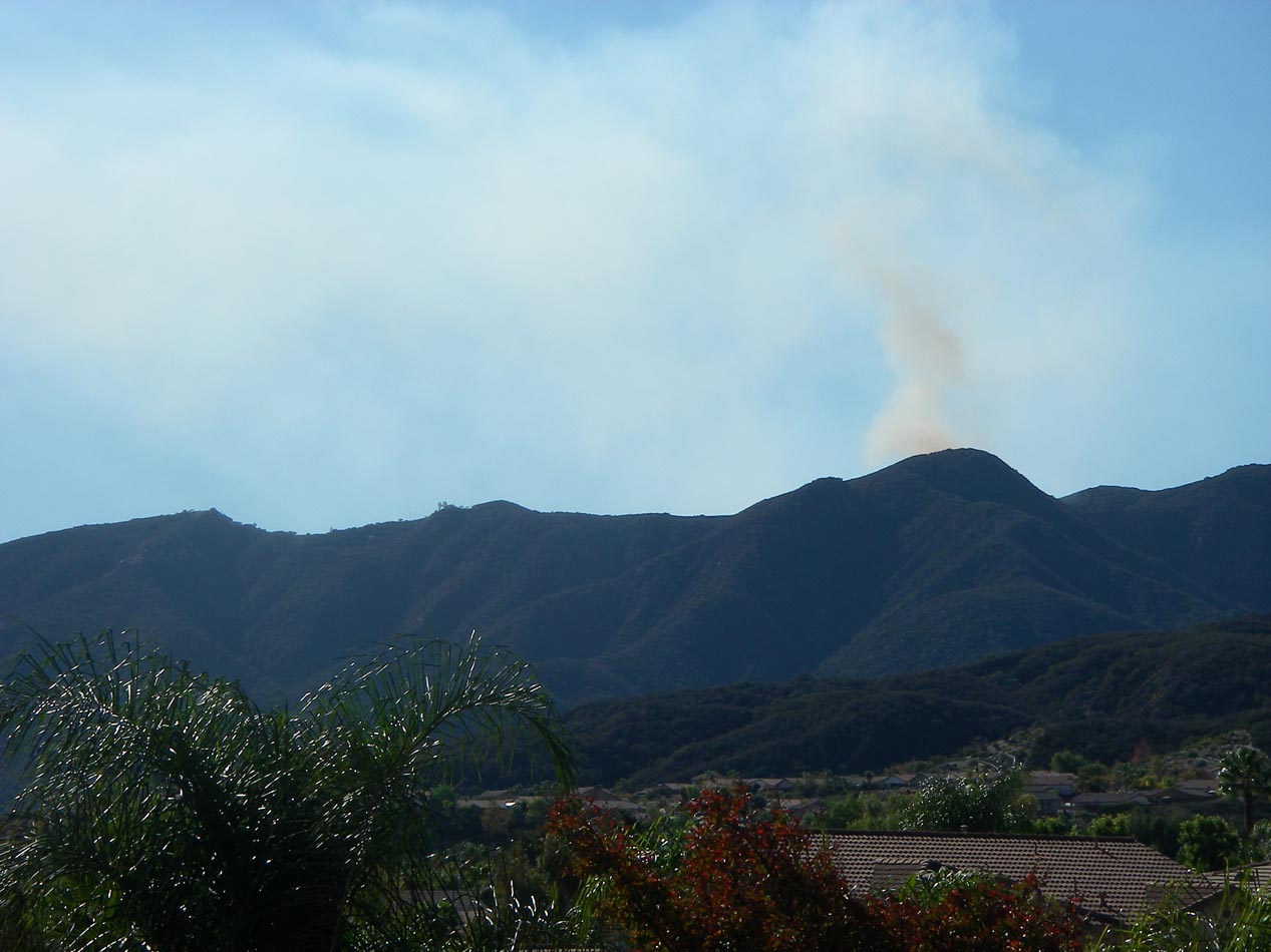 Fire in the Cleveland National Forest west of Lake Elsinore 12/9/2014