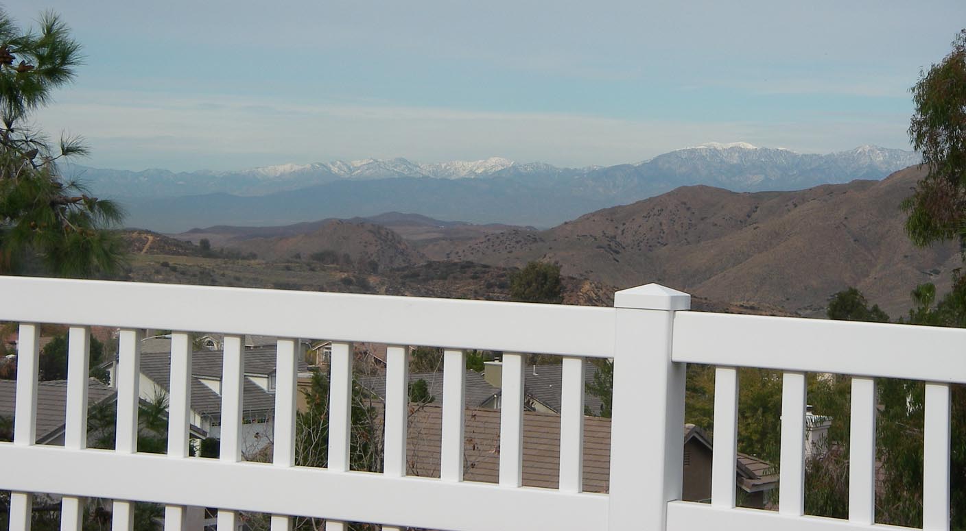Snow-capped San Gabiriel Mountains seen from my backyard fence before tonight's storm 12/15/2014