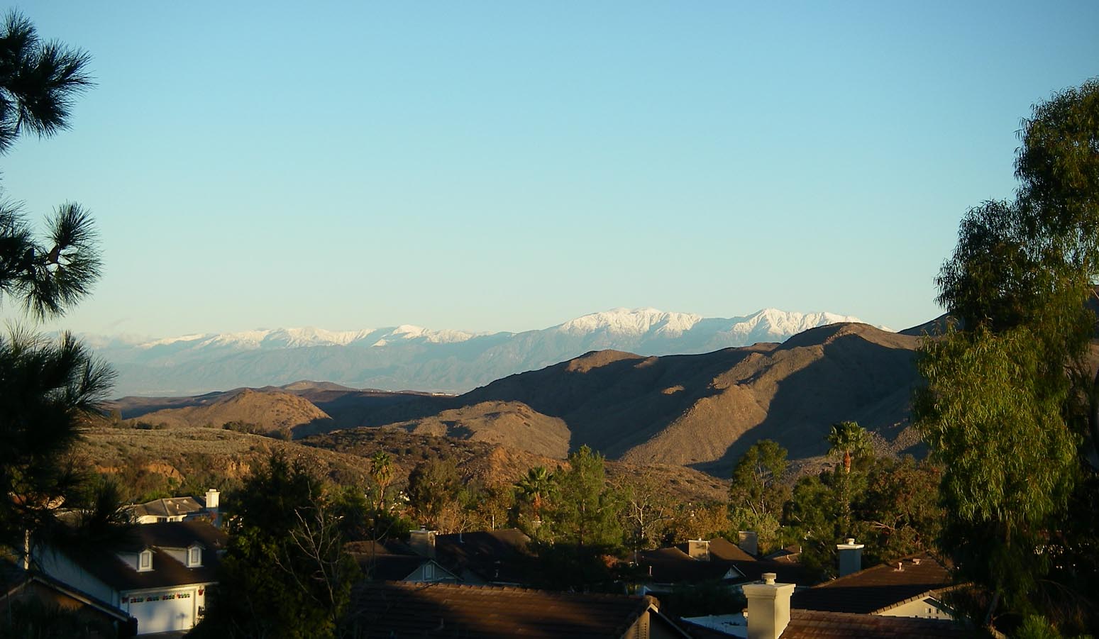 San Gabriel Mountains after yesterday's big storm from my backyard fence 12/7/2018
