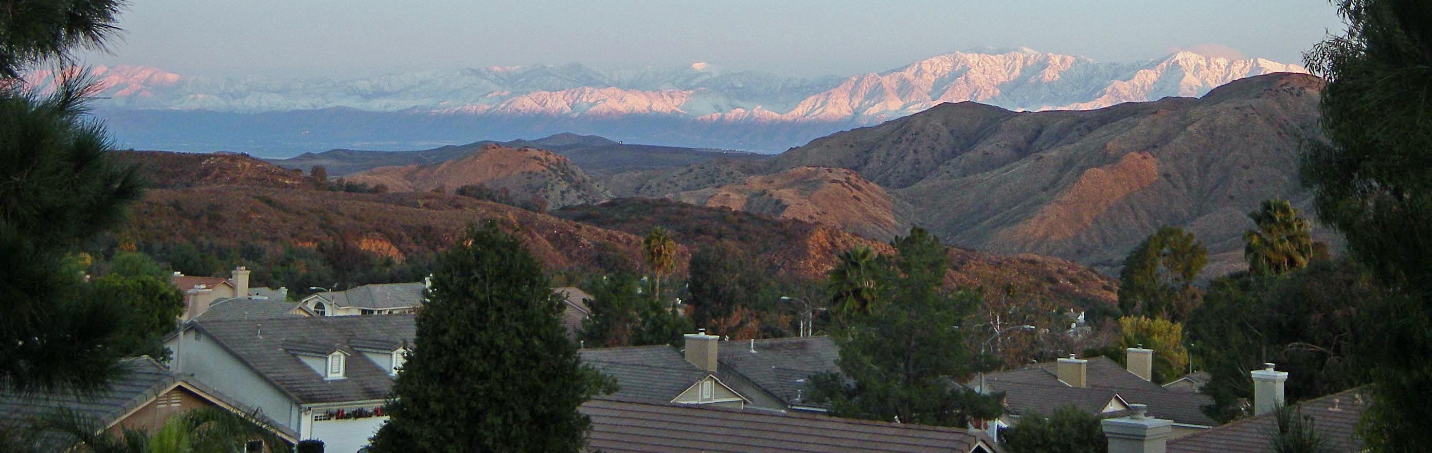 Fresh powder covering the San Gabriel Mountains as seen from my back yard 12/27/2019