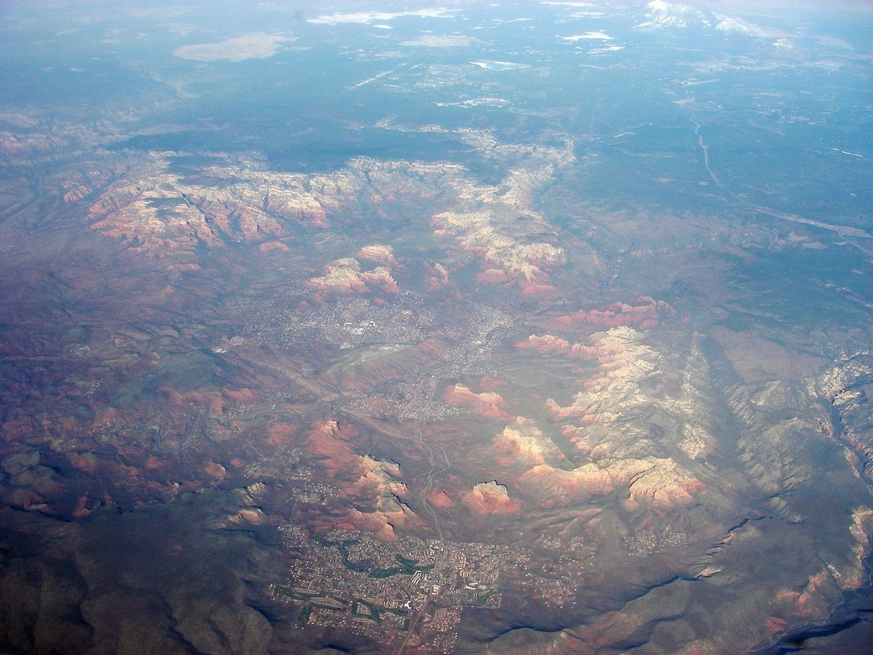View of Sedona AZ from an airplane window 12/12/2019
