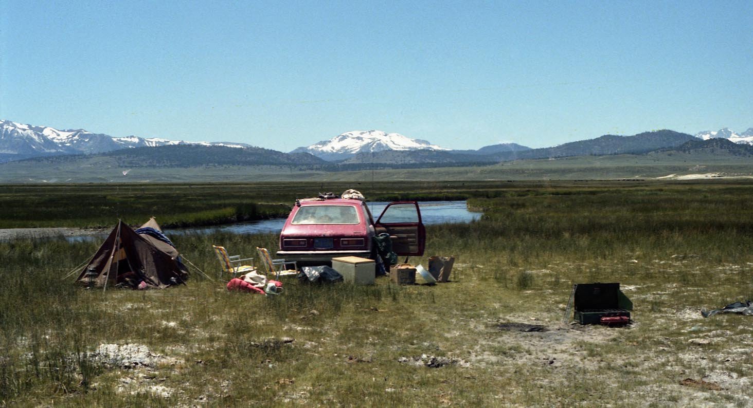 Camping at Owens River in a Chevy Chevette summer 1980 