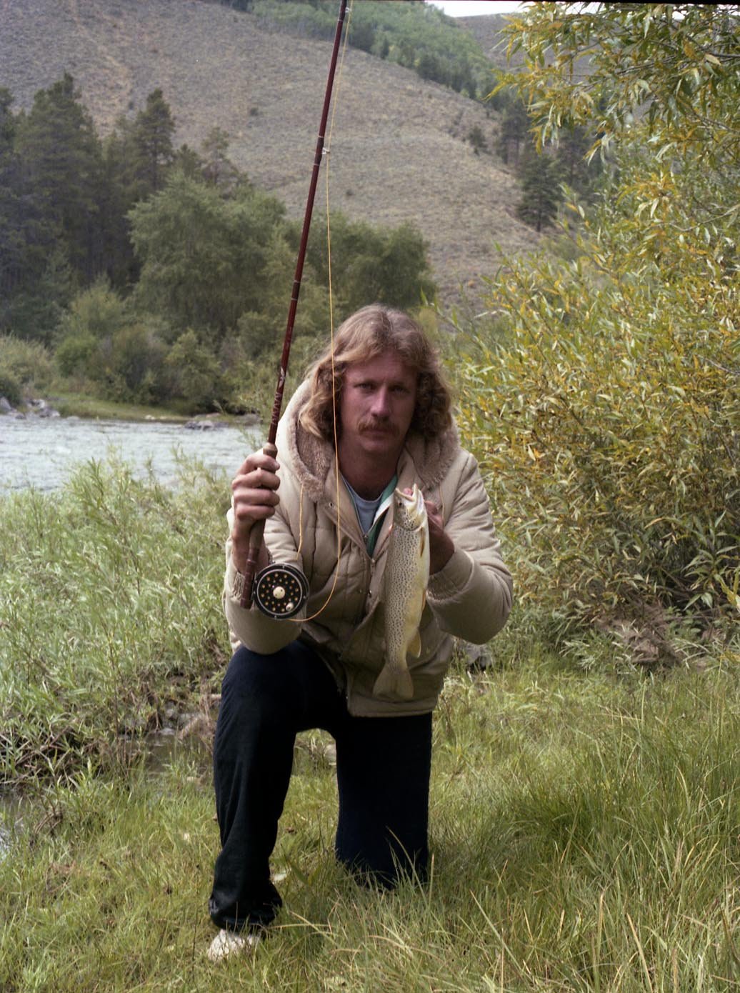 Breakwall Darryl fly cast for a sizable brown trout from the North Platte River, Wyoming 1982 
