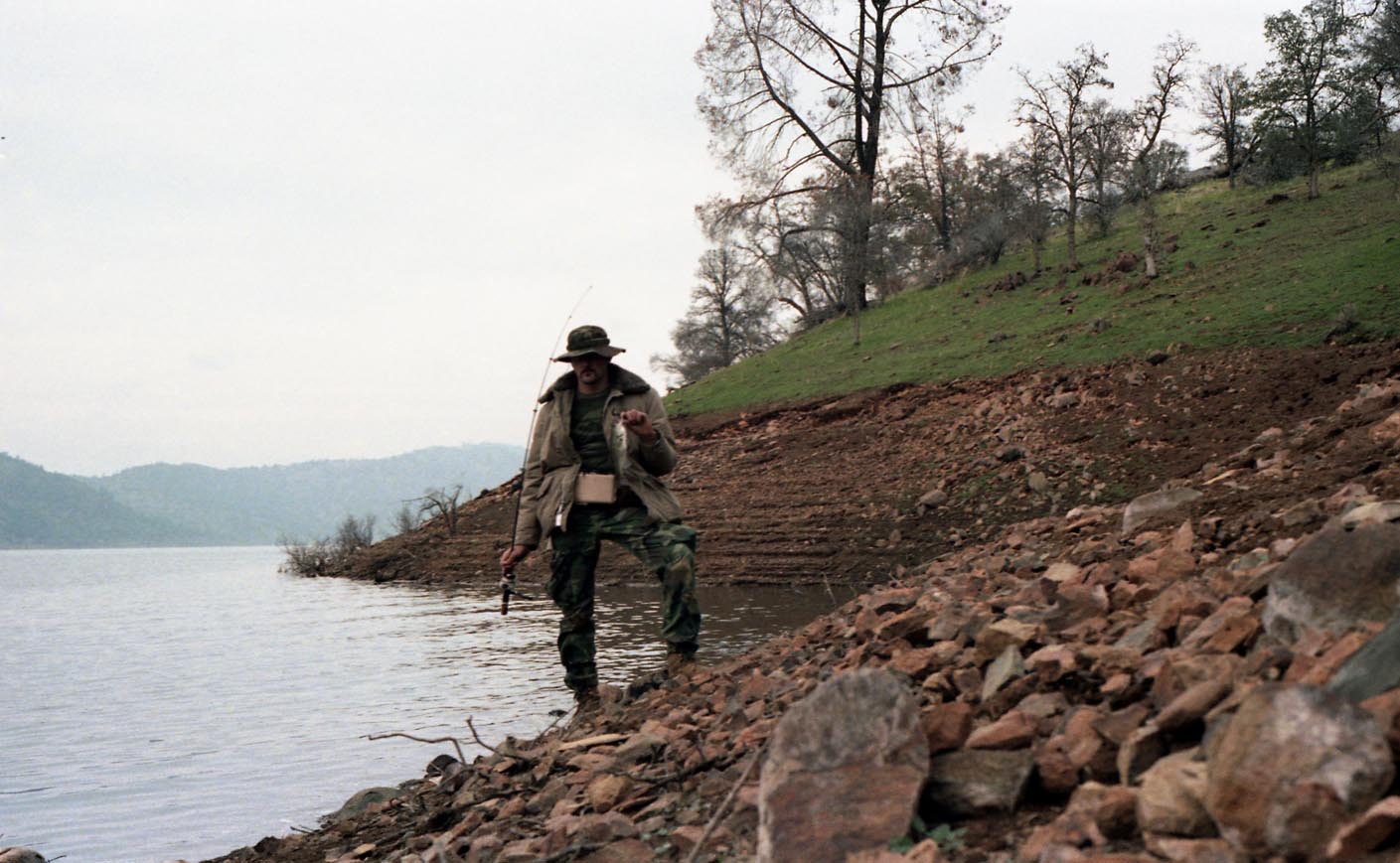 Mike Dufish caught a 2-lb bass from New Melones Lake Thanksgiving 1986