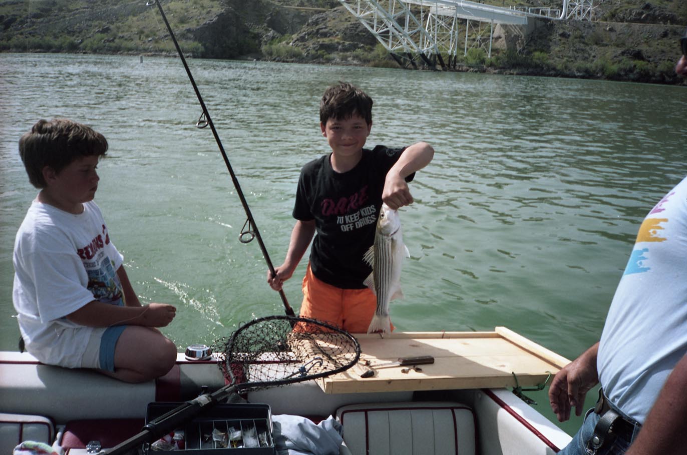 Billy M. boats a striper from the Colorado River near Park Moabi 4/1992